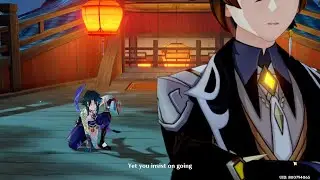 Xiao asking permission to Zhongli to go in the Chasm - Genshin Impact