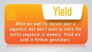 When to use yield instead of return | Yield Statement in Python