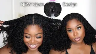 Realistic Kinky V-part Wig | NEW Upgraded V-part| Domiso Hair