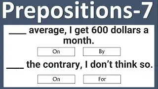 Prepositions Quiz #7 | Grammar Test