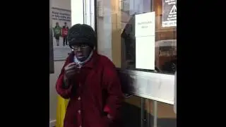 Old black lady smoking a cigarette
