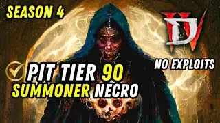Diablo 4 Season 4 Pit Tier 90 Full Clear Summoner Necro (No Exploits)