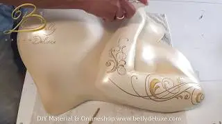 Gipsabdruck Babybauch mit Motivfolie verzieren