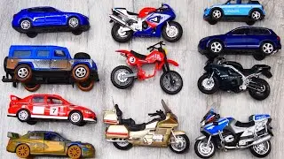 Toy motorcycle and Toy Cars