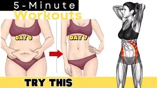 FLAT BELLY + FULL BODY HOME WORKOUT FOR WOMEN | NO FLOOR | NO JUMPING | 5 MINUTES