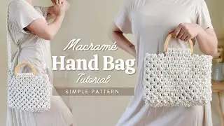 Macrame Hand Bag Easy Tutorial | Wooden Handles