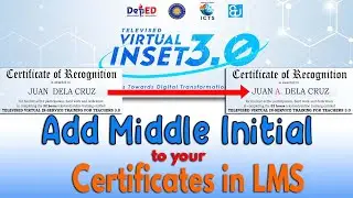 HOW TO ADD MIDDLE INITIAL TO YOUR NAME IN LMS CERTIFICATES │VINSET 3.0