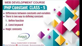 PHP Constant Web Development class -5 ( Define function, const keyword, Magic constants)
