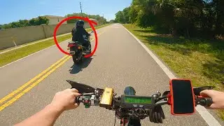 Biker RACES 72v Sur Ron // Ebike Rideout