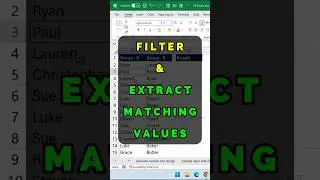 How to Filter and extract matching values in Excel