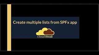 Create Multiple List with SPFx