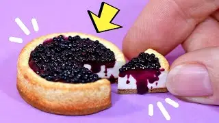 Как слепить ЧЕРНИЧНЫЙ ЧИЗКЕЙК из полимерной глины! 😍 Сладости для кукол своими руками! Анна Оськина
