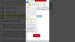 Convert Text to Table  