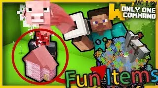 Minecraft - Fun Items Pack with Only Two Commands (Pig Launcher, Rainbow Horse, Bunker & more!)