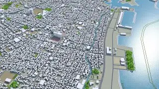 Yaizu city Japan 3d model 25km