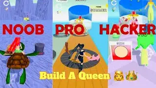 NOOB vs PRO vs HACKER IN BUILD A QUEEN levels 7-12