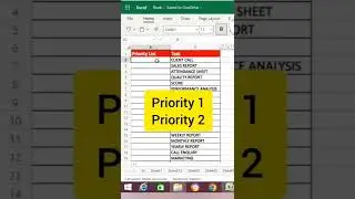 create priority list in excel 