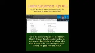 Data Science Tip #5. The United States military has extensive data documentation available online.