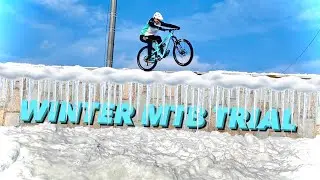 Winter street trial on enduro mtb