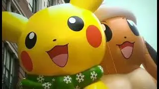 Pikachu And Eevee In The 2021 Macys Parade