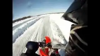 Manitoba Motorcycle Ice Racing- David Bezilla -  crf450r Honda