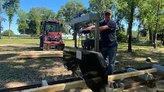 Mulching blueberries and making lumber on the sawmill!