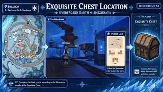 Exquisite Chest | Location | Everfrozen Earth | Snezhnaya | Genshin Impact | 7.0 | Mechanic | Puzzle