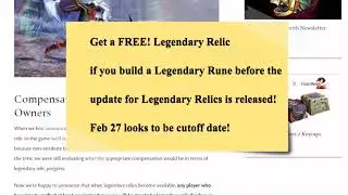 GW2 - PSA! Free Legendary Relic! (if you make a Rune first!)