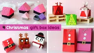 4 Christmas gift box ideas - How to make a paper box
