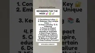 Reminders for the week. Stay consistent on social media #money #tip