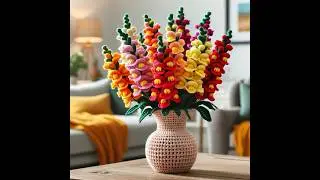 Yarn crocheted flowers 