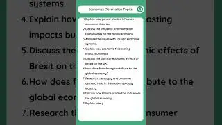 10+ Economic Dissertation Topics for Students