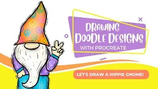 Drawing Doodle Clip Art in Procreate -  Hippie Gnome