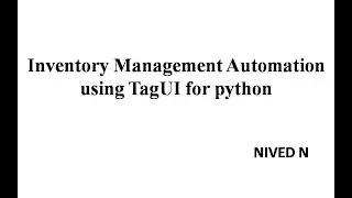 Inventory Management Automation using Tagui for python