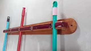 como fazer um lindo suporte pra vassouras e rodos.
