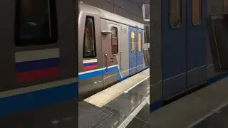 Поезд «Ока» 81-760 отправляется со станции Мичуринский проспект #поезда #метро