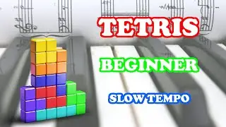 TETRIS THEME | Beginner Piano Tutorial - Slow Tempo (WITH FINGER POSITIONS)