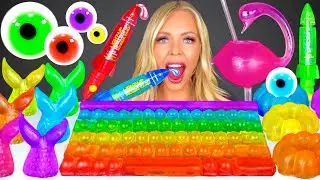 ASMR RAINBOW POP IT, JELLY KEYBOARD, PUSH POP, WATER DRINKING SOUNDS MUKBANG 먹방