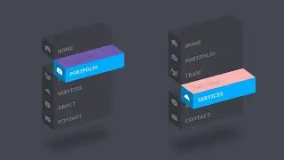 How to Create an Isometric Menu Bar With Hover Effects Using Html & Css | Isometric Menu With Icons