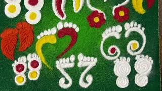 Lakshmi Charan 👣 🪔| लक्ष्मीपाऊल रांगोळी | 10 Paul designs | Diwali #shorts #YouTube shorts
