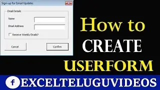 How to Create Userform in Excel VBA ||MS-Excel Telugu Tutorials