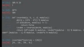 Inverting a 2x2 matrix modulo 26 for the Hill cipher