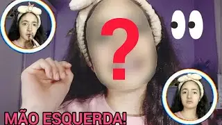 DESAFIO ME MAQUIANDO COM A MÃO ESQUERDA! | ISABELLY & AVENTURAS