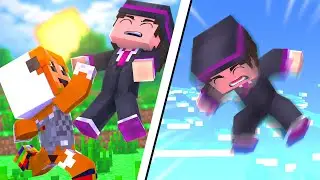 Minecraft Manhunt But Every Hit Launches Me Higher