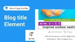 How to Use Blog Title Element | Zeno Page Builder Tutorial