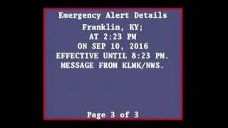 EAS - Severe Thunderstorm Watch issued - 2:27pm 9/10/2016
