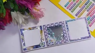 BEAUTIFUL TRI-FOLD HANDMADE CARD | DIY CARD WITH EMBELLISHMENTS | HANDMADE CARD