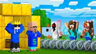 Scary Entity Girls Vs Rich Village In Minecraft..