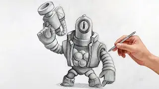 Как ПОЭТАПНО нарисовать РИКО из БРАВЛ СТАРС. How to Draw Brawl Stars drawing.