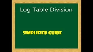 Division using log tables